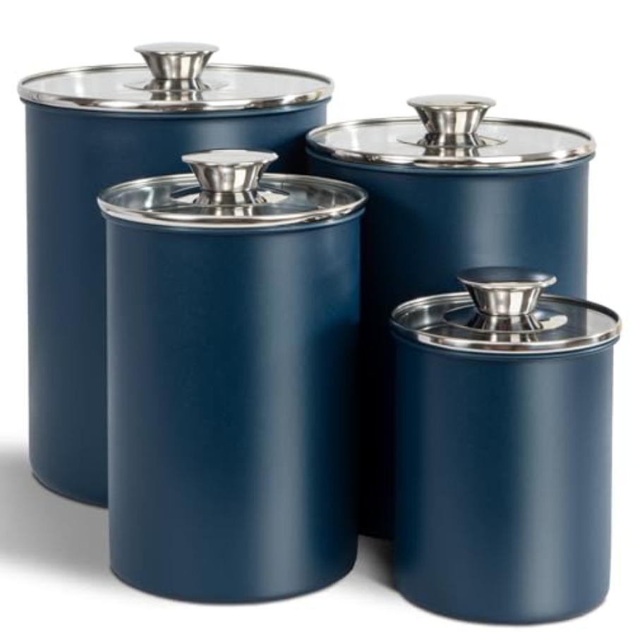 Coffee Tea Sugar Canister Set - Zestaw pojemników na żywność ze stali