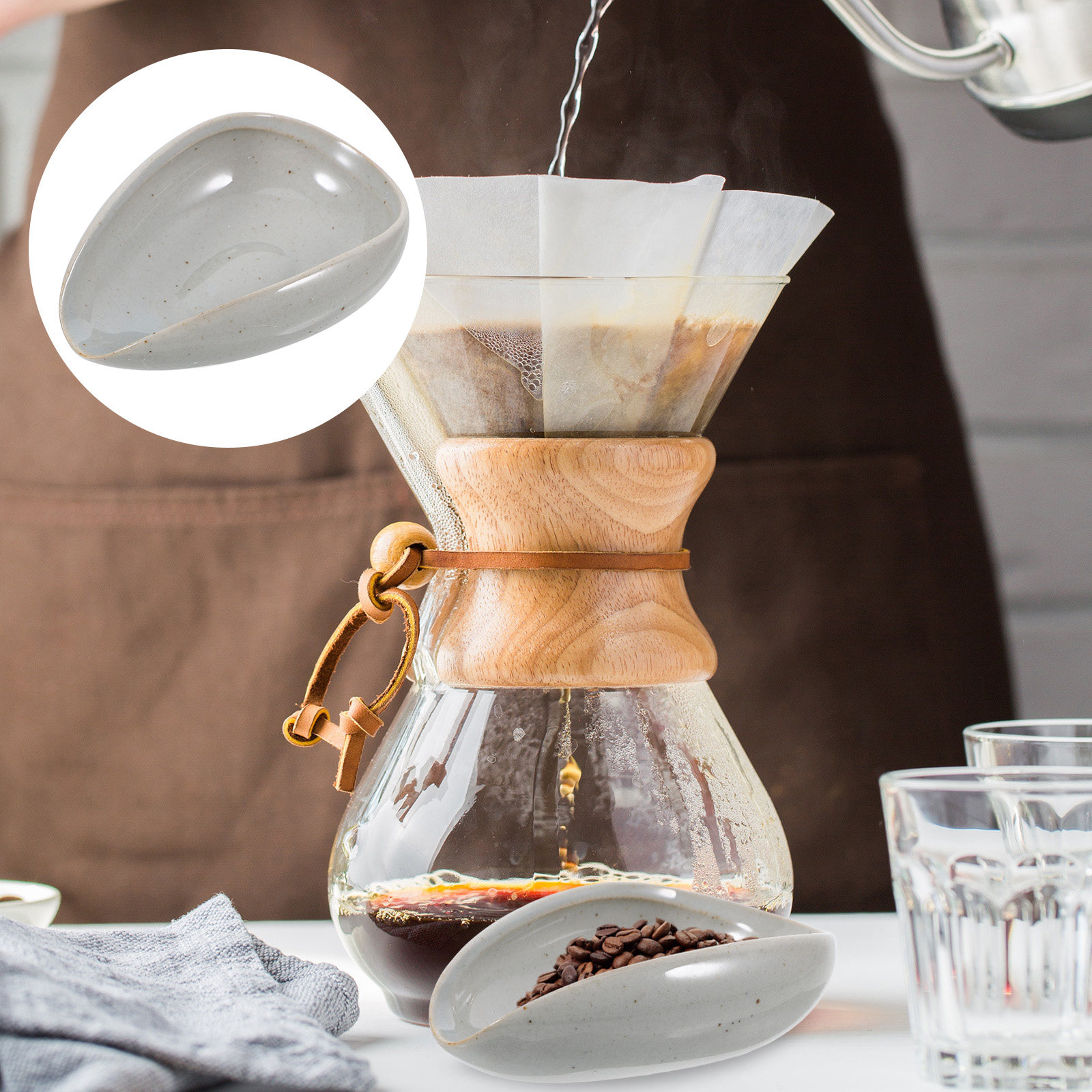 Coffee Tea Holder - Ceramiczna taca na ziarna kawy, wielofunkcyjny