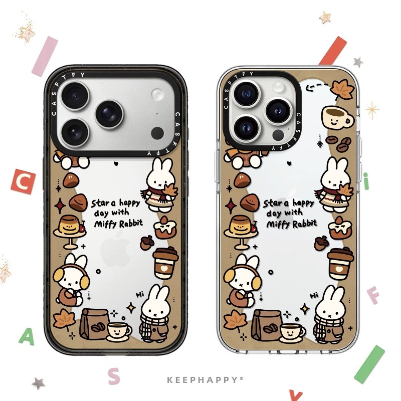 Coffee Tea Shop - Etui magnetyczne Kawaii Miffy na iPhone