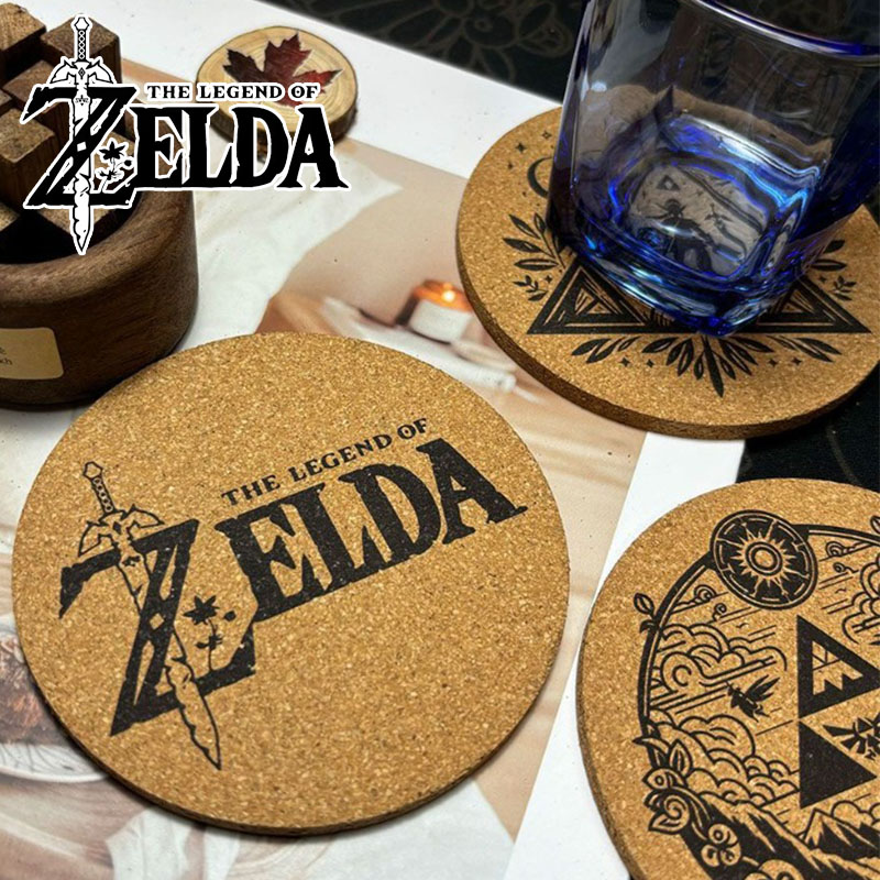 Coffee Y Tea - Zelda Coaster Cartoon Anime Okrągła drewniana