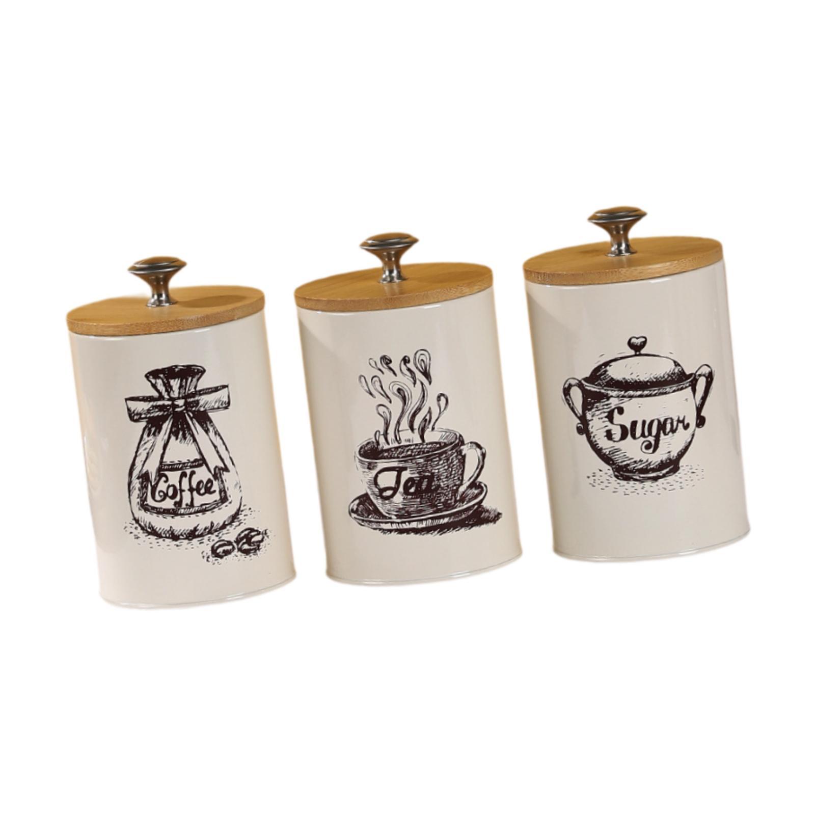 Zestaw pojemników na kawę, her – Coffee Tea Sugar Canister Set recenzja i cena