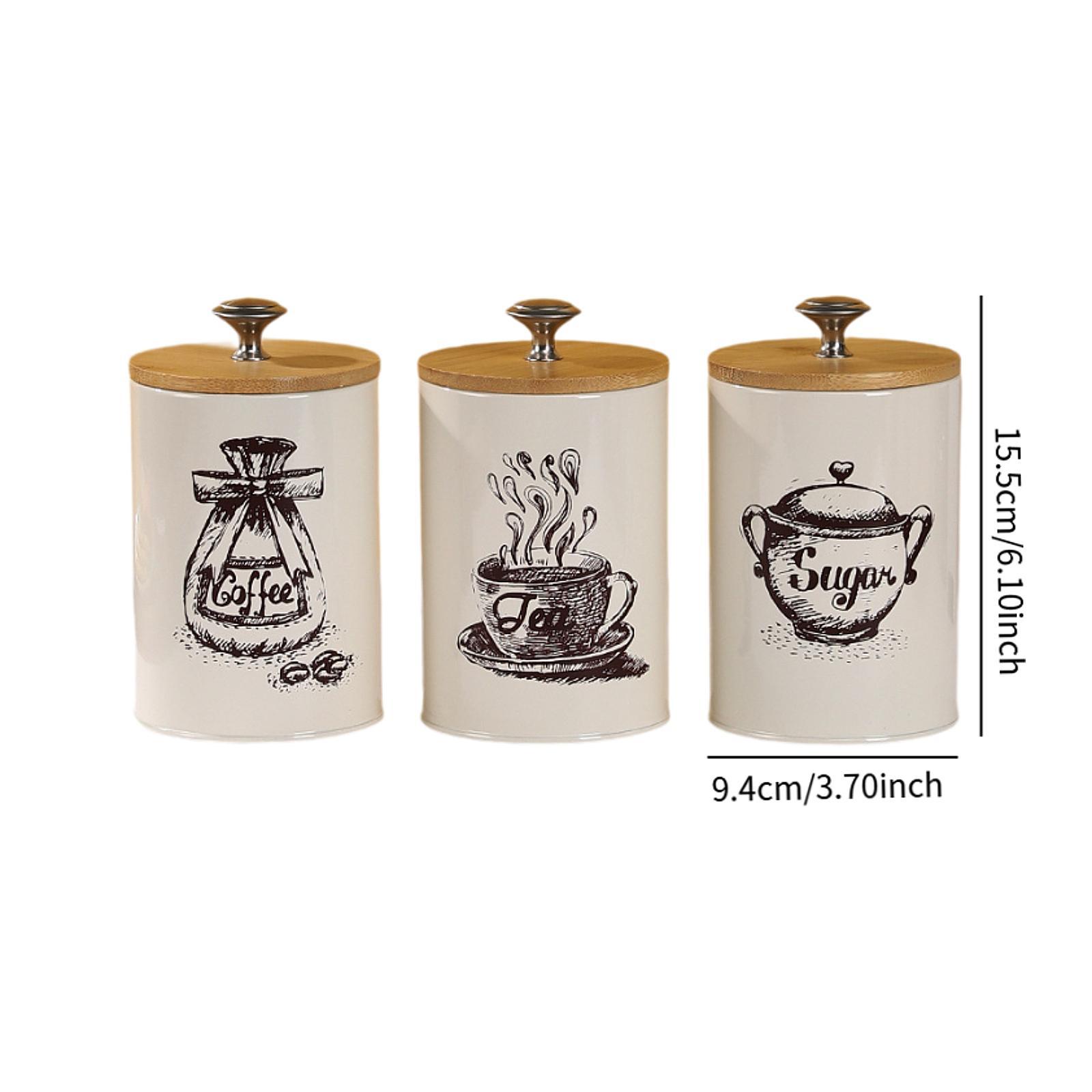 Zestaw pojemników na kawę, her – Coffee Tea Sugar Canister Set recenzja i cena