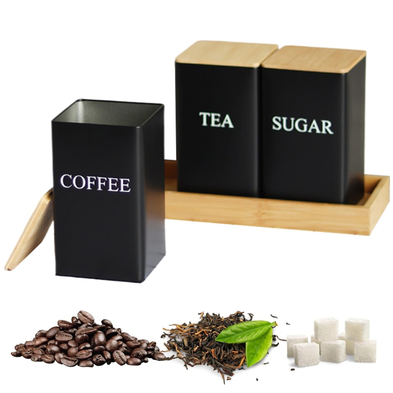 Zestaw 3 pojemników na herbatę – Coffee Tea Sugar Canister Set recenzja i cena