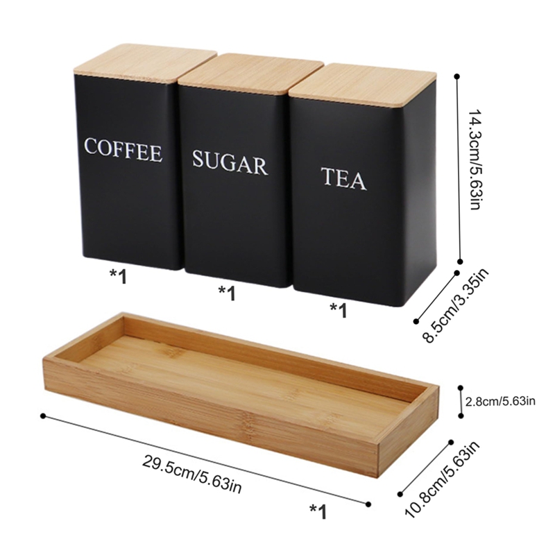Zestaw 3 pojemników na herbatę – Coffee Tea Sugar Canister Set recenzja i cena
