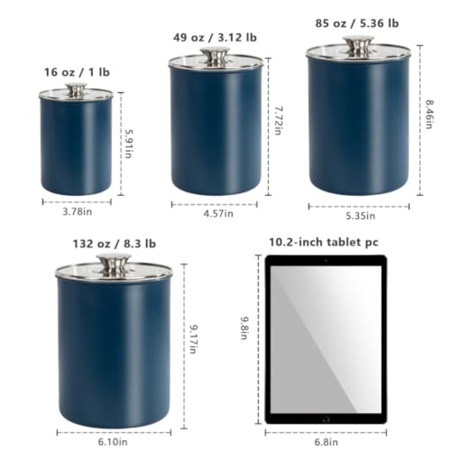 Zestaw pojemników na żywność z – Coffee Tea Sugar Canister Set recenzja i cena