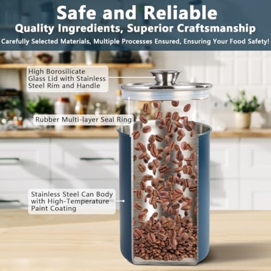 Zestaw pojemników na żywność z – Coffee Tea Sugar Canister Set recenzja i cena