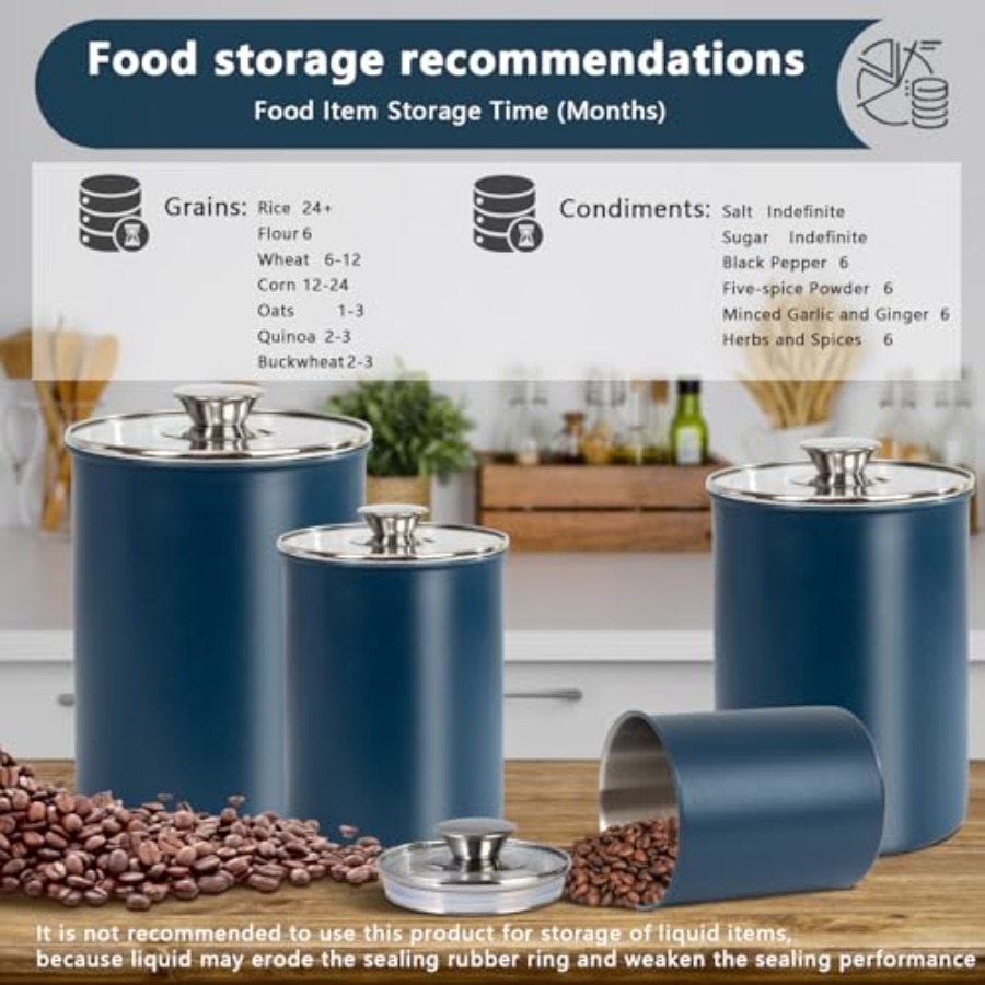 Zestaw pojemników na żywność z – Coffee Tea Sugar Canister Set recenzja i cena