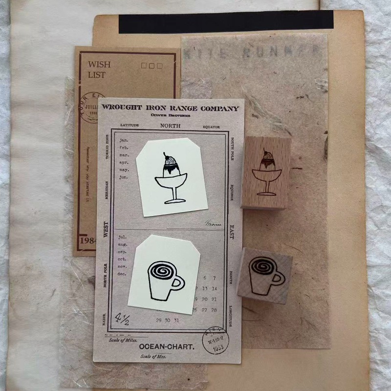 Vintage Uroczy Stempel Drewnia – Coffee Tea Photos recenzja i cena