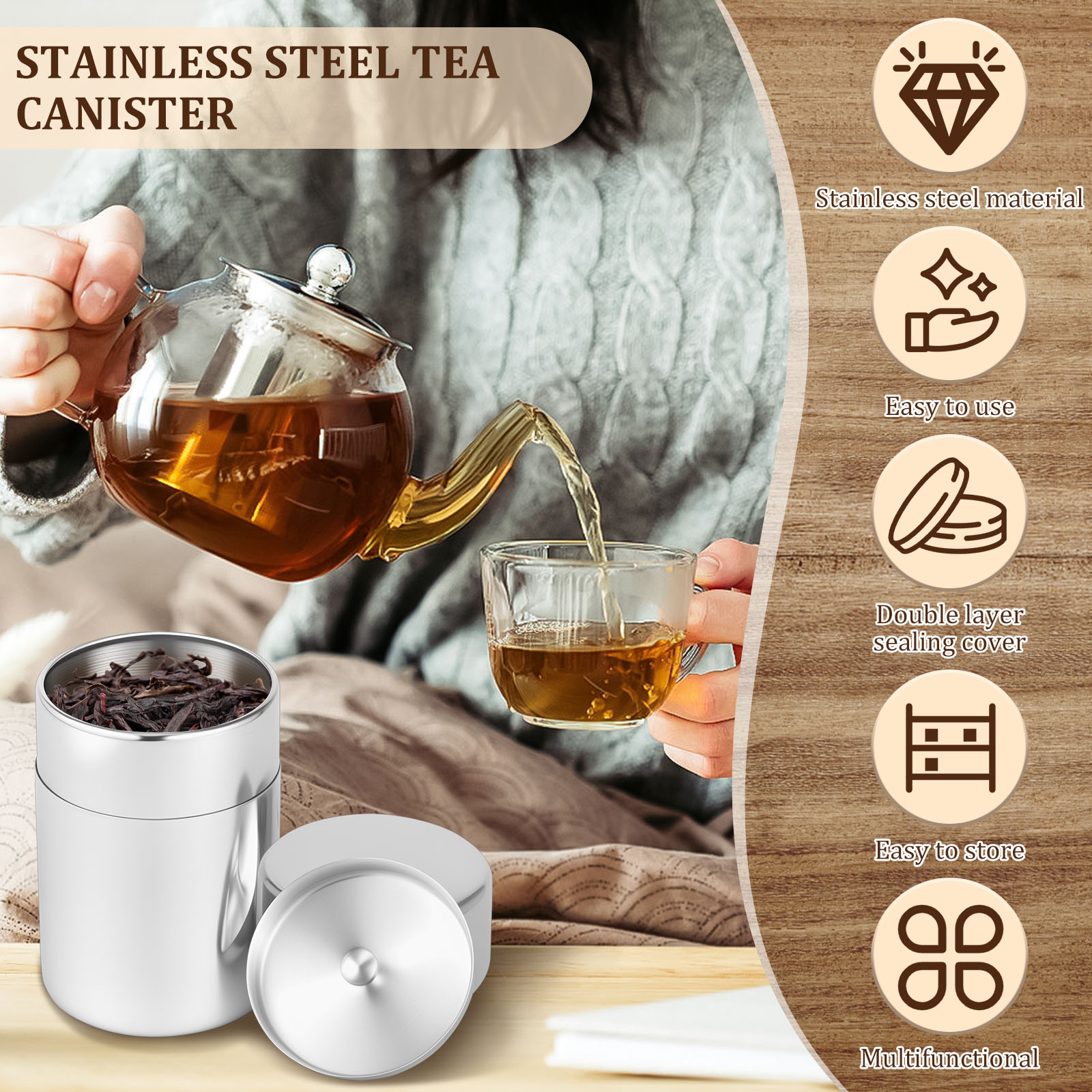 Pojemniki ze Stali Nierdzewnej – Coffee Tea Bean Leaf recenzja i cena