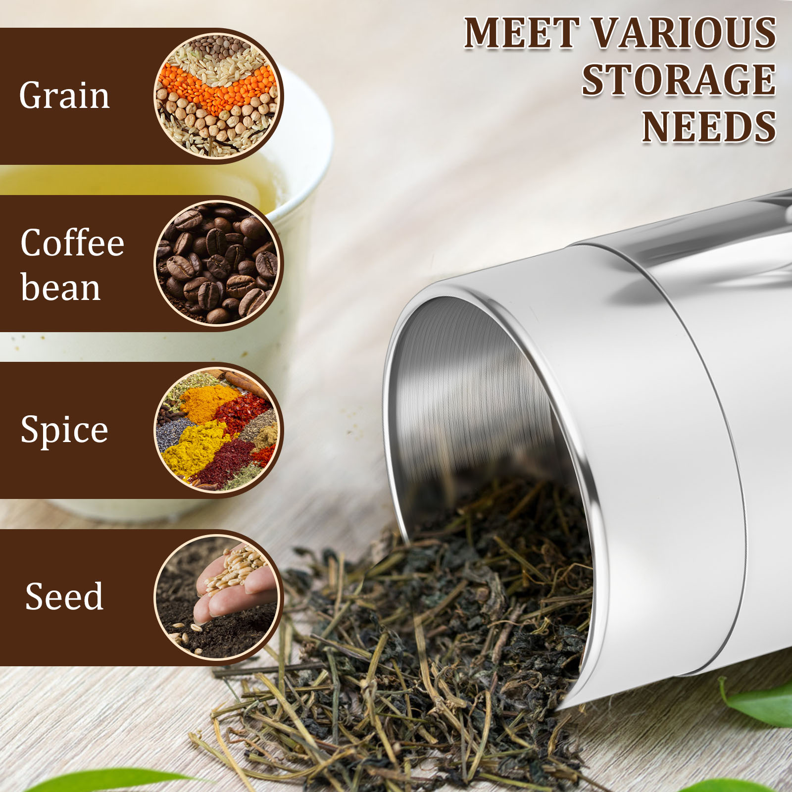Pojemniki ze Stali Nierdzewnej – Coffee Tea Bean Leaf recenzja i cena